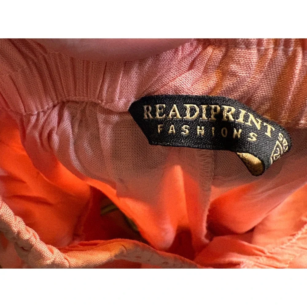 Readiprint‎ Fashions Sharara Pants Kids 26 Peach Good Tiered Floral Embroidery